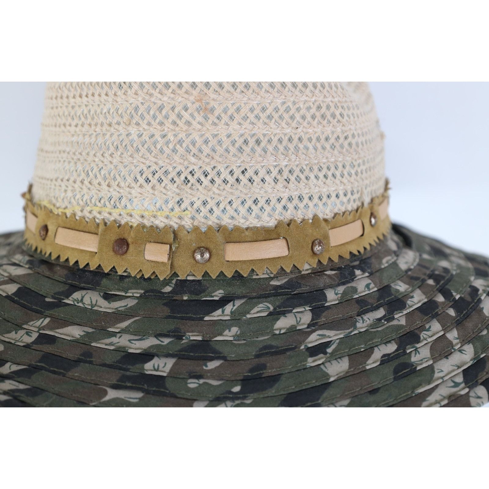 Vintage Vintage 90s Y2K Streetwear Camouflage Straw Sun Hat Size ONE SIZE - 6 Thumbnail