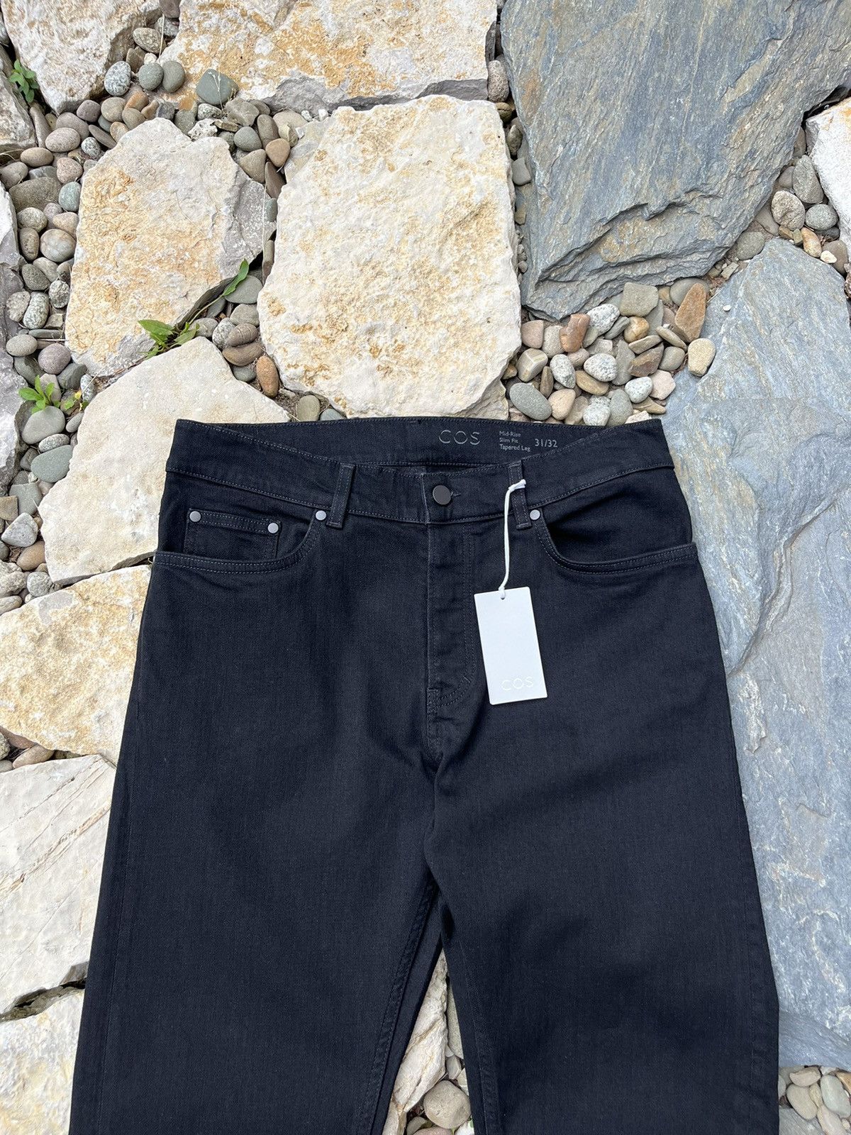 Cos × Designer COS collection of style classic full black jeans slim pants Size US 31 - 3 Thumbnail