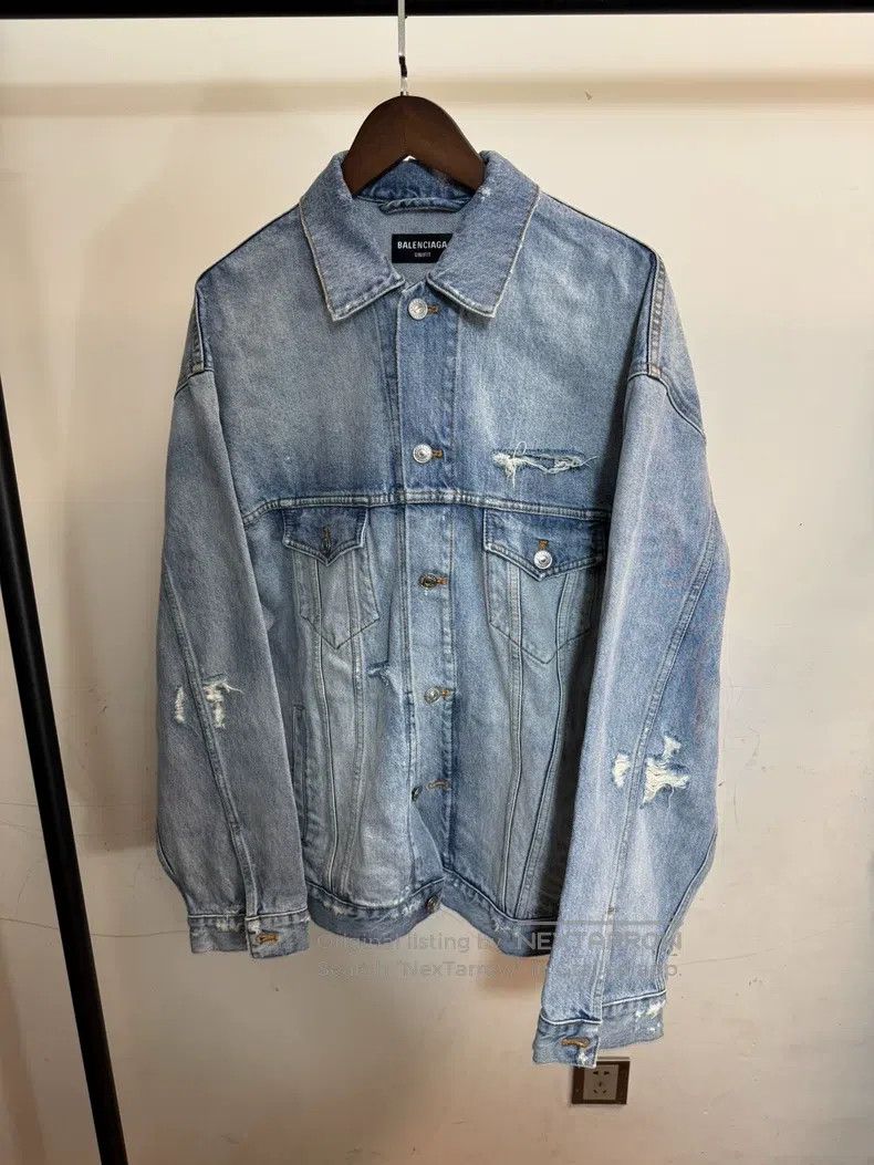 Balenciaga Balenciaga Waterfall Blue Denim Jacket Size US XS / EU 42 / 0 - 1 Thumbnail