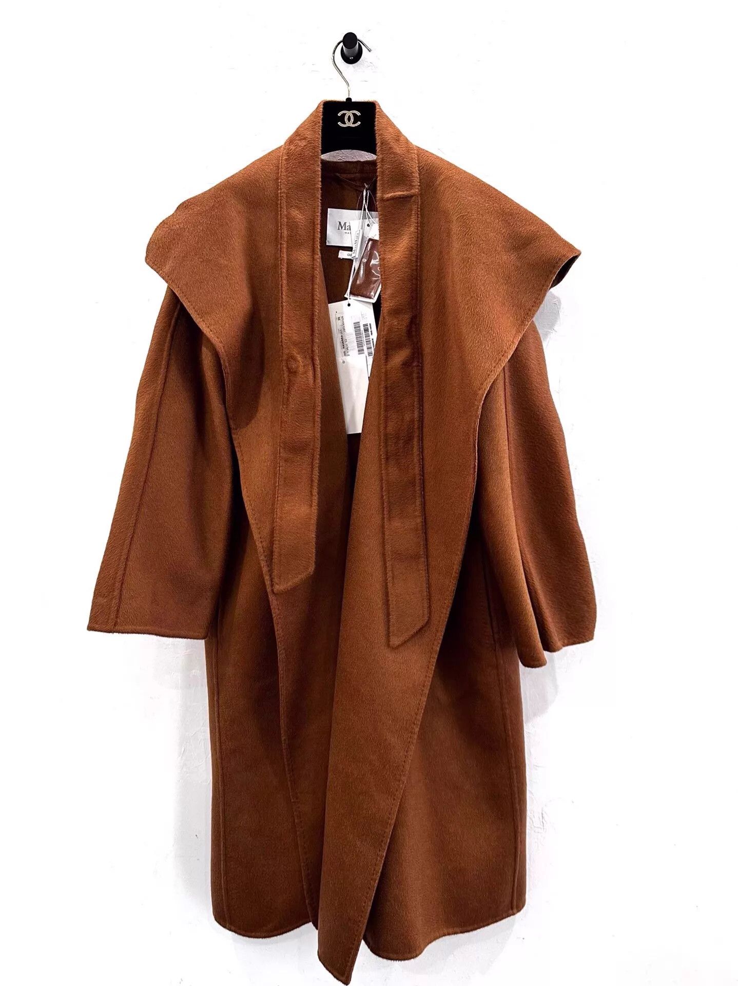 Max Mara MaxMara Navarra Women's Brown Cashmere Hood Robe 36 Size XS / US 0-2 / IT 36-38 - 1 Thumbnail