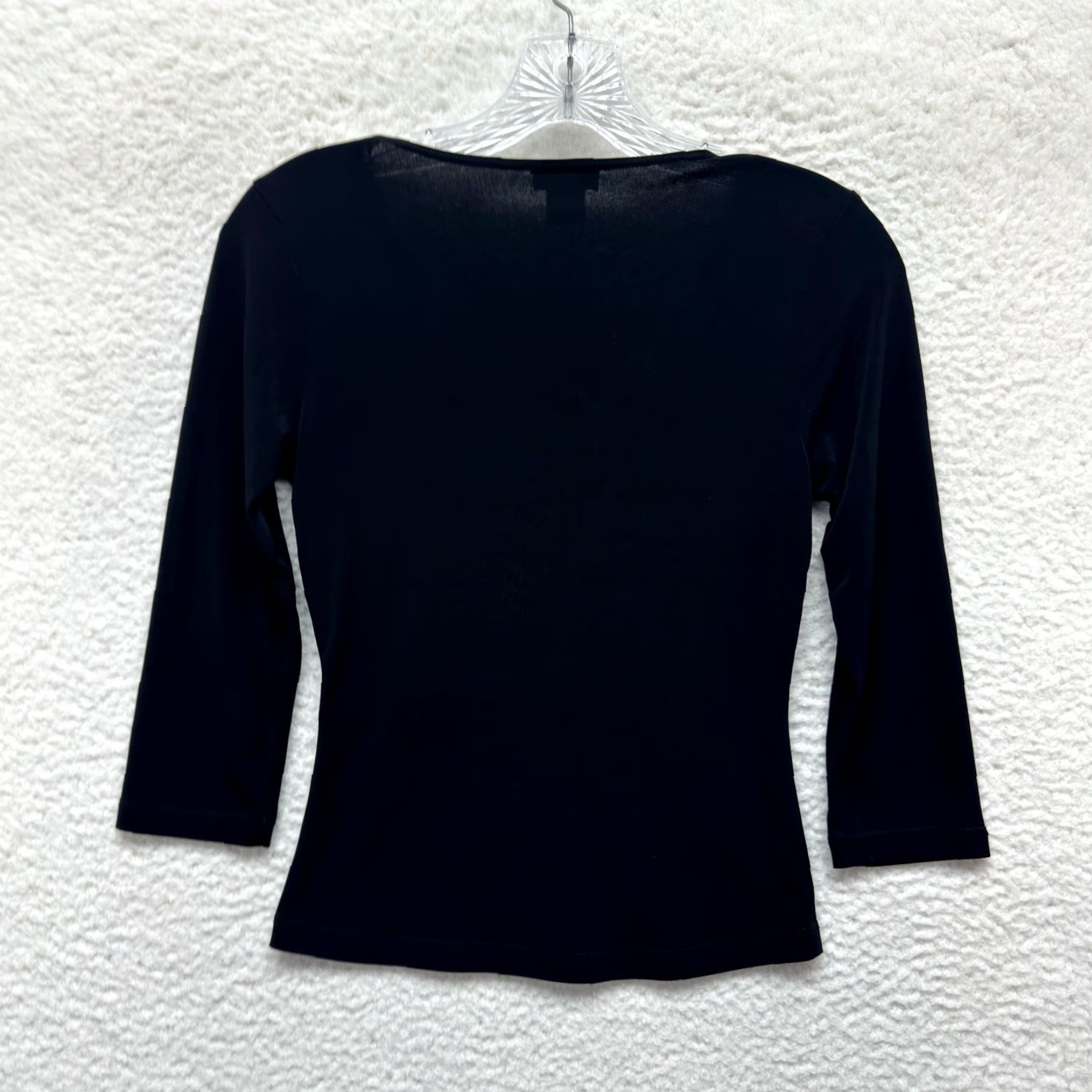 Vintage VINTAGE 90s Y2K Topia Shirt M Black Boho Grunge Whimsigoth Slinky Stretch Modern Vintage Top M Black Whimsigoth Grunge Shirt Size M / US 6-8 / IT 42-44 - 2 Thumbnail