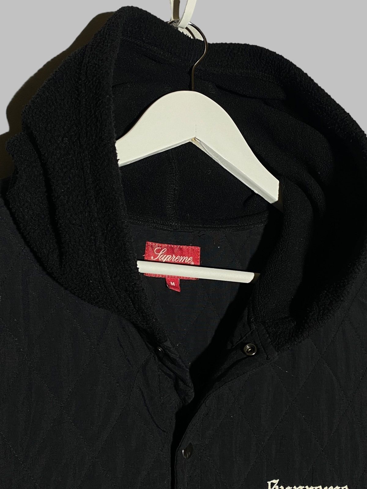 Supreme Supreme Hooded Fleece Nylon Shirt Jacket Black Size US M / EU 48-50 / 2 - 6 Thumbnail