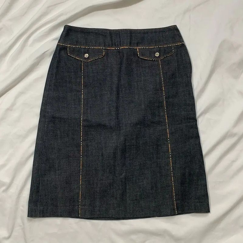 Burberry Burberry Dark Blue Cotton Short Skirt Size 24" / US 00 / IT 34 - 1 Thumbnail