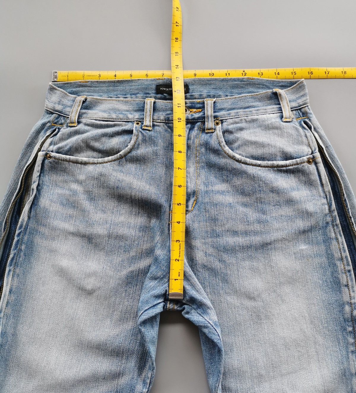 Japanese Brand Bootcut Sheepskin Leather Power To The People Jeans Size US 31 - 14 Thumbnail