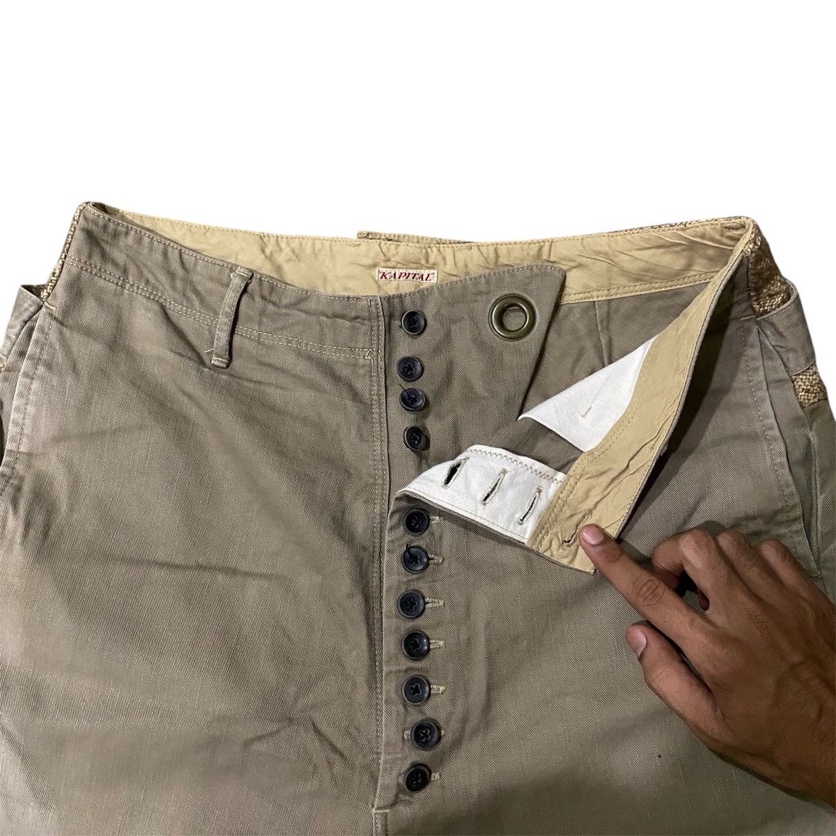 Kapital ‼️LAST DROP‼️KAPITAL Khaki 12 Button Fly Work Pants Trousers Size US 32 / EU 48 - 12 Thumbnail