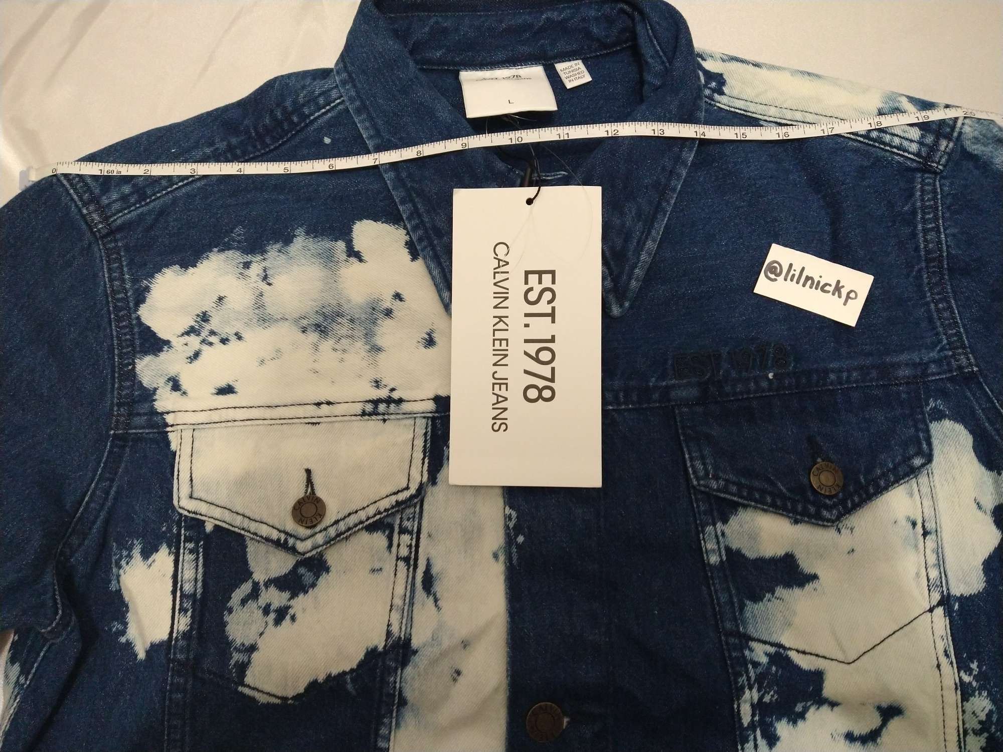 Calvin Klein 205W39NYC EST. 1978 Lunar Ascent Denim Trucker Jacket Size US L / EU 52-54 / 3 - 6 Thumbnail