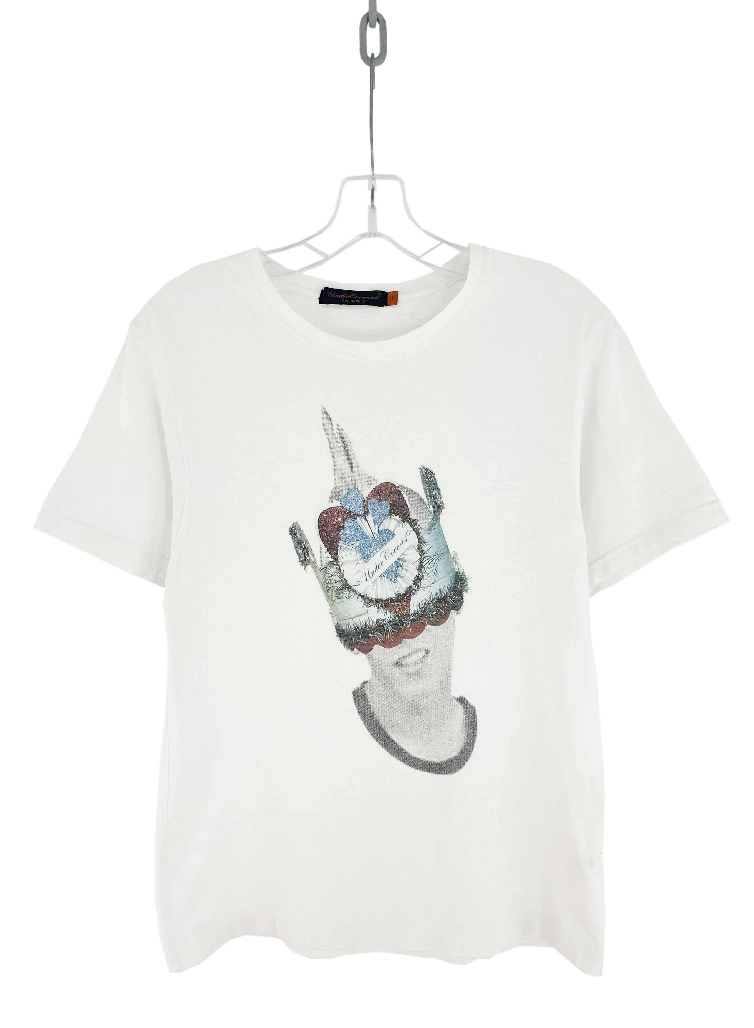 image of Undercover Crown T-Shirt in White, Men's (Size Small)