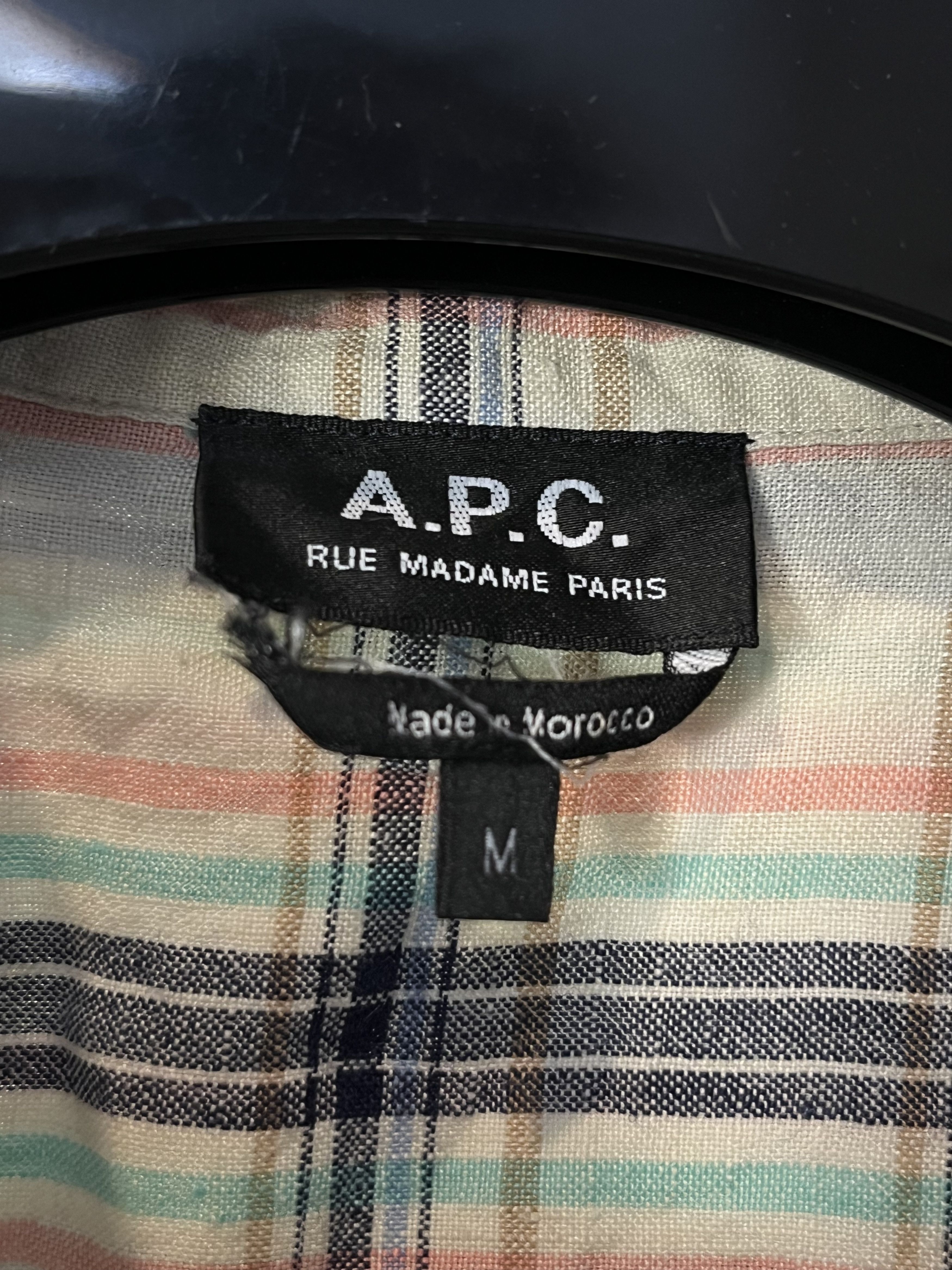 A.P.C. × Designer A.P.C Checked Beige Summer Linen Shirt Size US M / EU 48-50 / 2 - 4 Thumbnail