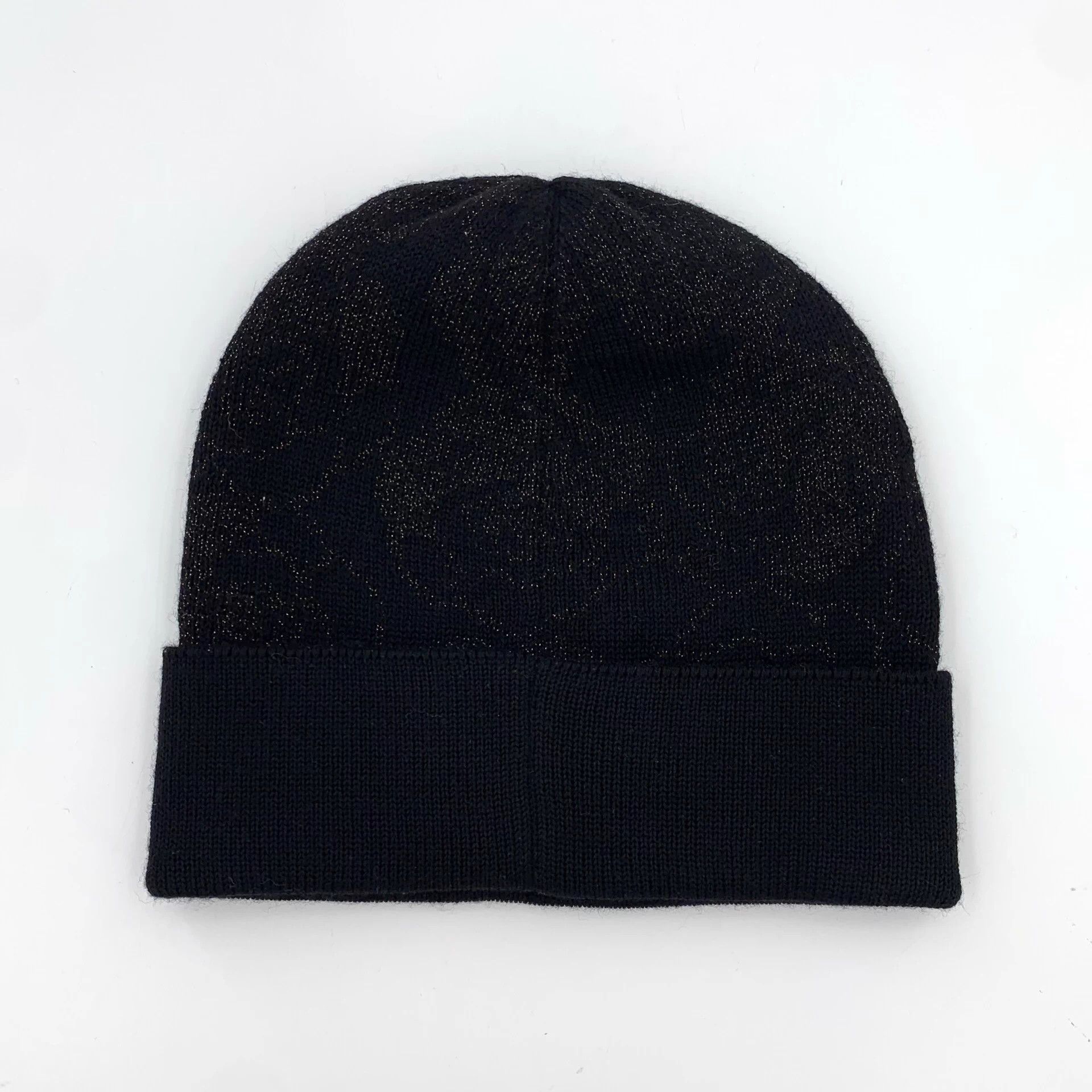 Chanel Chanel Black Camellia Logo Wool Beanie 47cm 99% New Size ONE SIZE - 2 Thumbnail