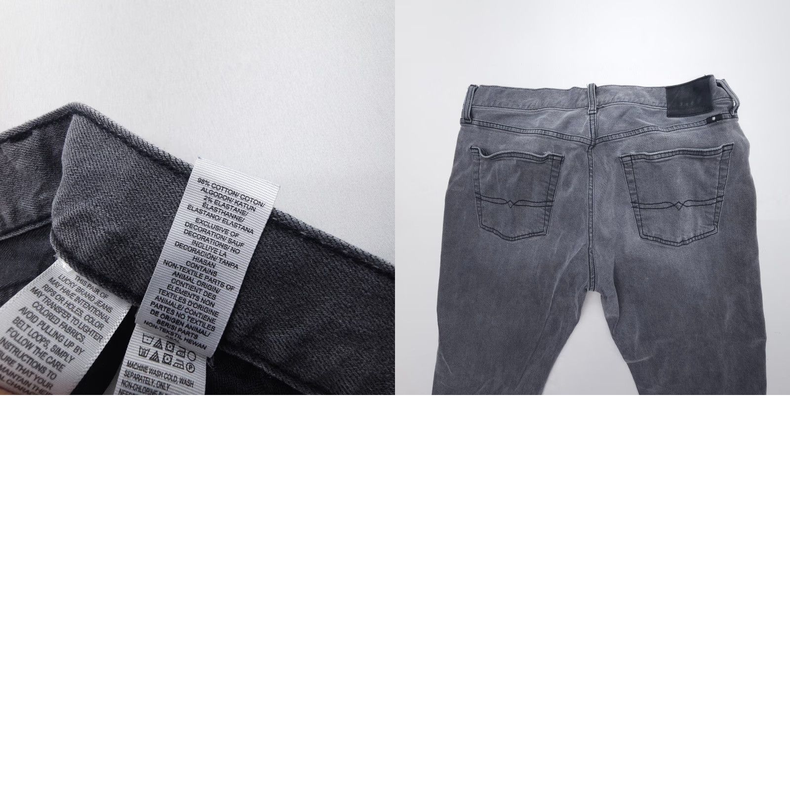 Lucky Brand Lucky Brand Jeans 221 Original Straight Mens 36 x 30 Inseam 28 Gray Denim 5-Pocket Stretch Regular Vintage: No Size US 36 / EU 52 - 8 Thumbnail