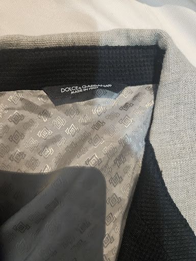 Dolce & Gabbana Dolce & Gabanna Black Waffle Knit Contrast Lapel Blazer Size 42R - 3 Thumbnail
