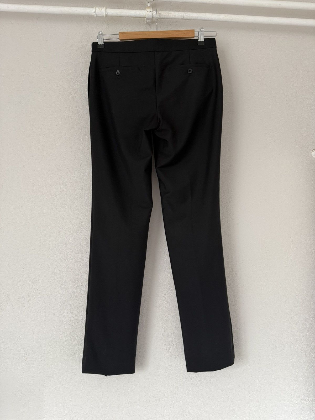 Hermes Black Wool-Mohair Trousers with Crocodile Waist Detail Size US 34 / EU 50 - 6 Thumbnail