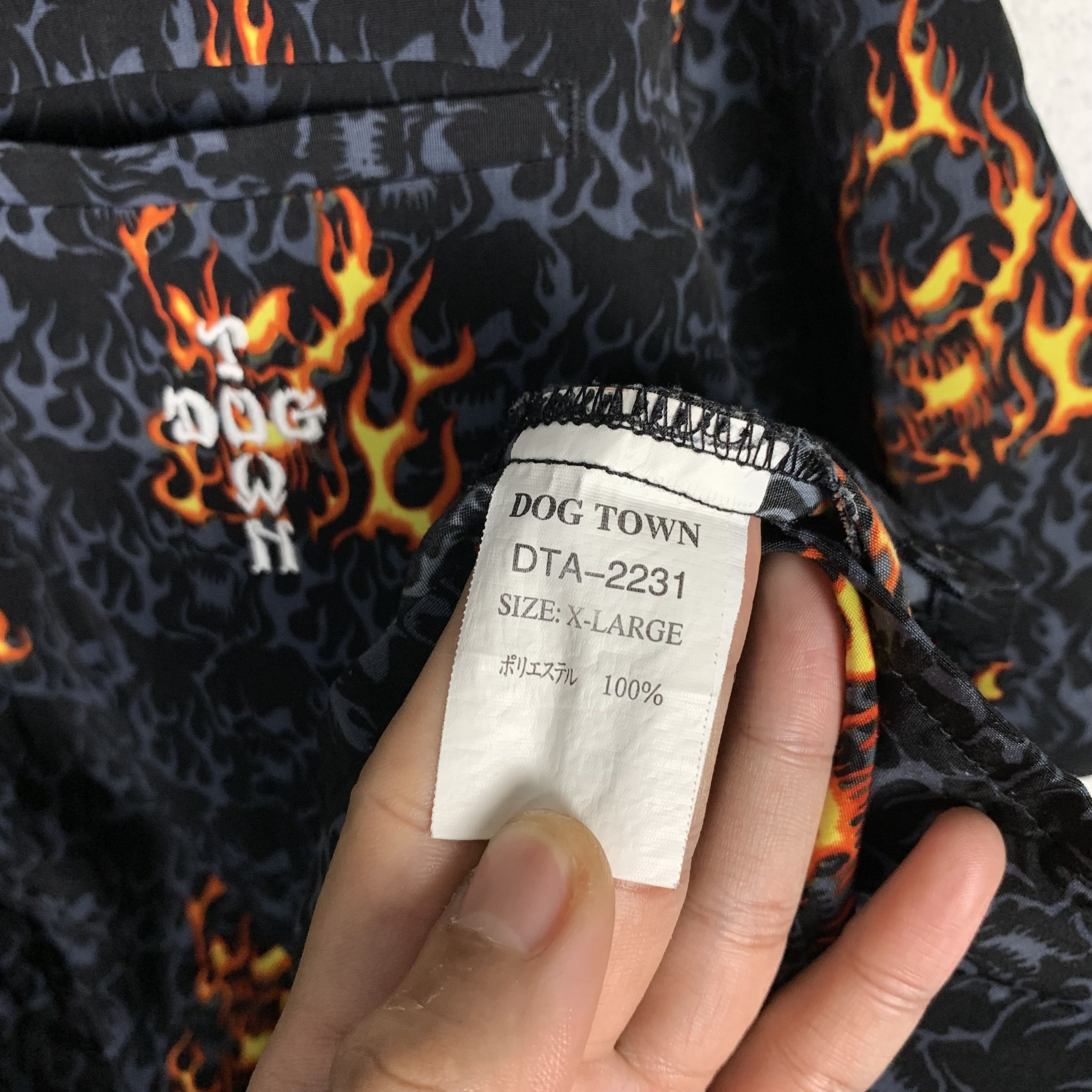 Dogtown Vintage Dogtown Fire Flame Skull Shirt Button Up Size US XL / EU 56 / 4 - 7 Thumbnail