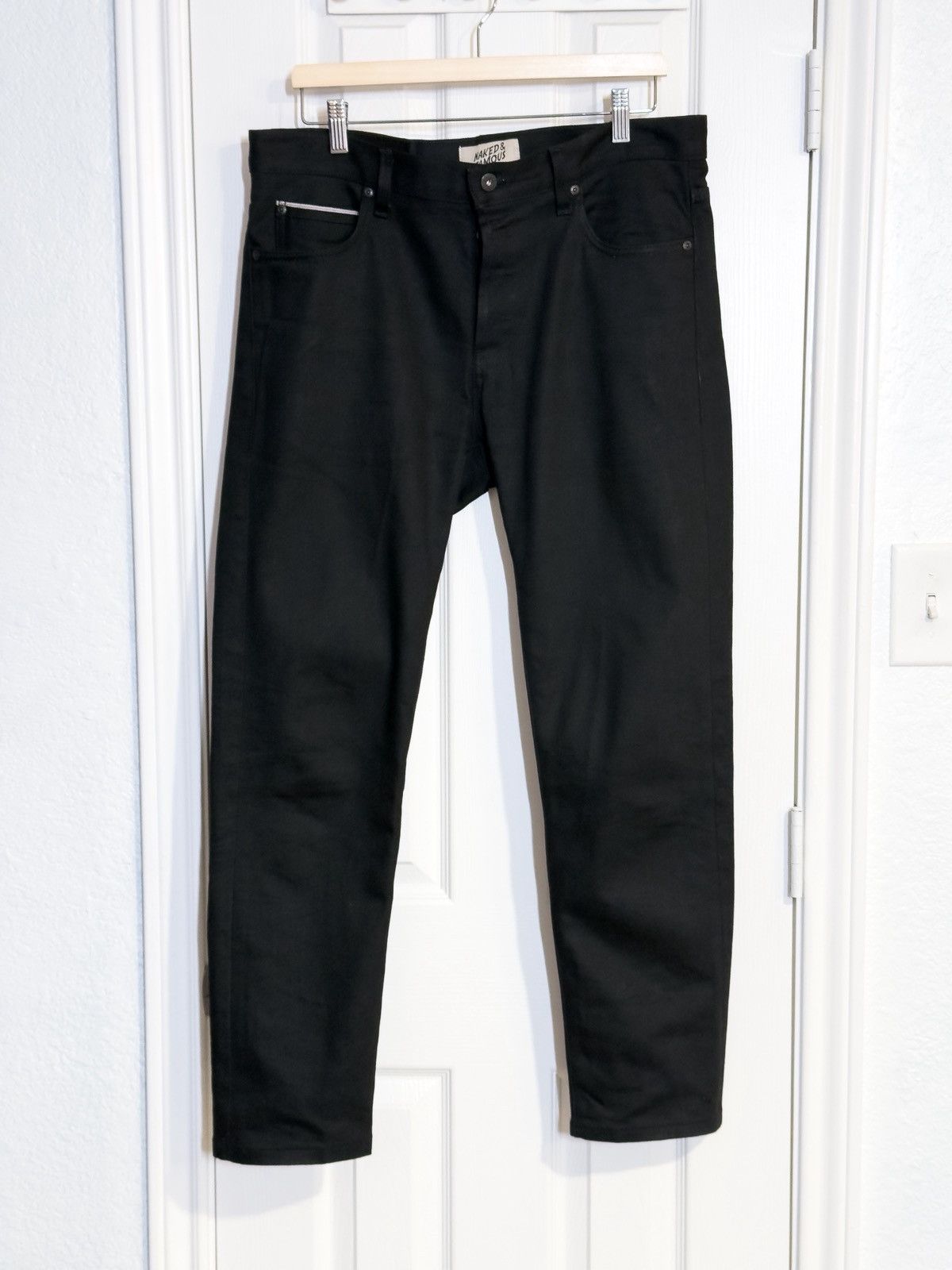 Naked & Famous Naked & Famous Super Guy Black Cobra selvedge denim jeans Size US 34 / EU 50 - 1 Thumbnail