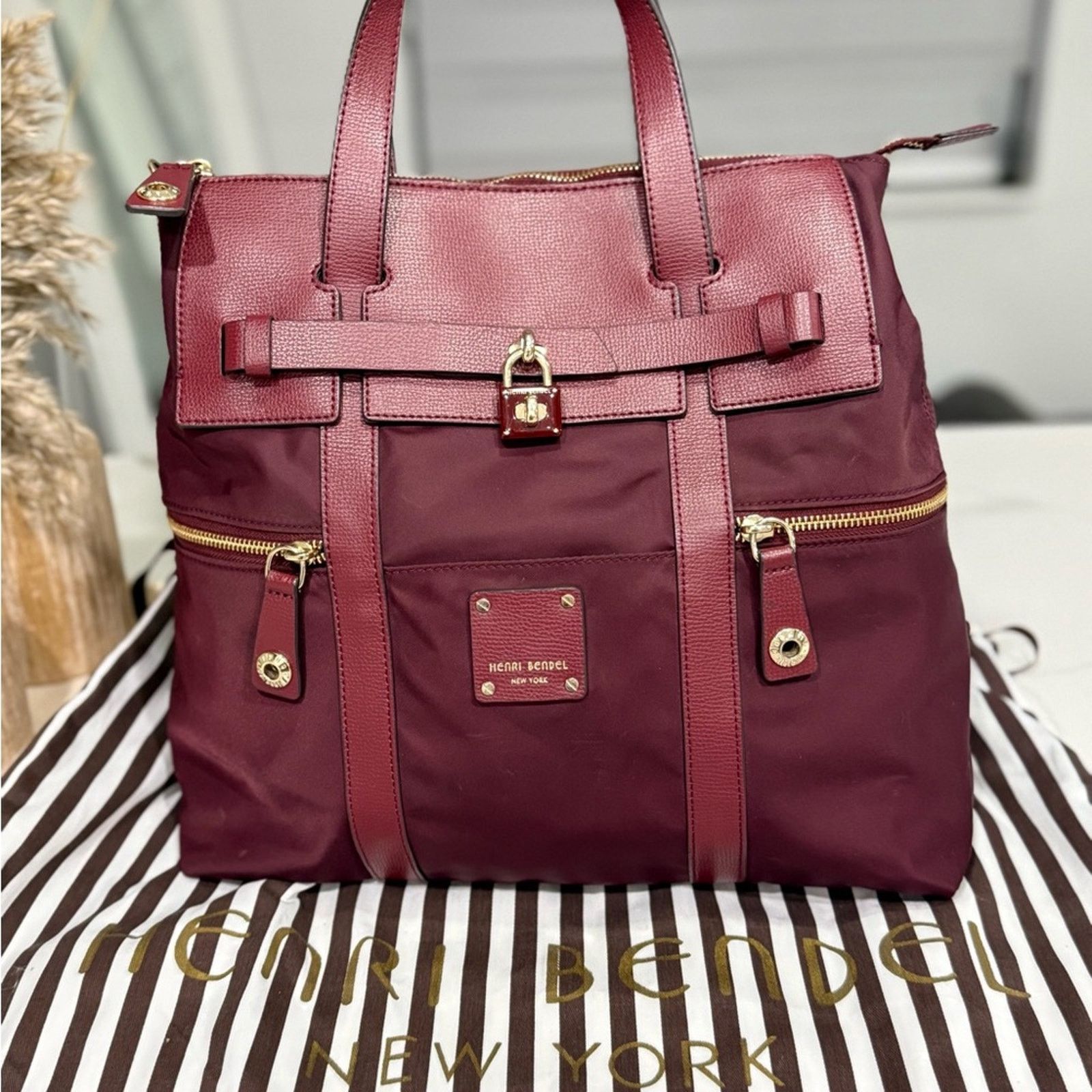 Henri Bendel Henri Bendel Jetsetter Convertible Backpack//tote Oxblood Size ONE SIZE - 6 Thumbnail