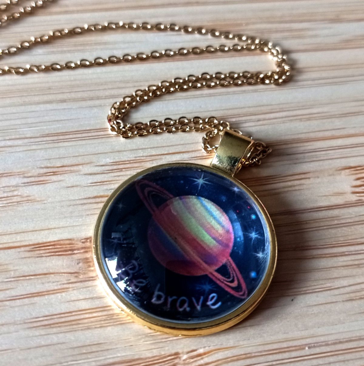 Hysteric Glamour × Japanese Brand × Vintage Punk Tiny Planet Saturn Stainless Steel Gold Necklace Unique Size ONE SIZE - 2 Thumbnail