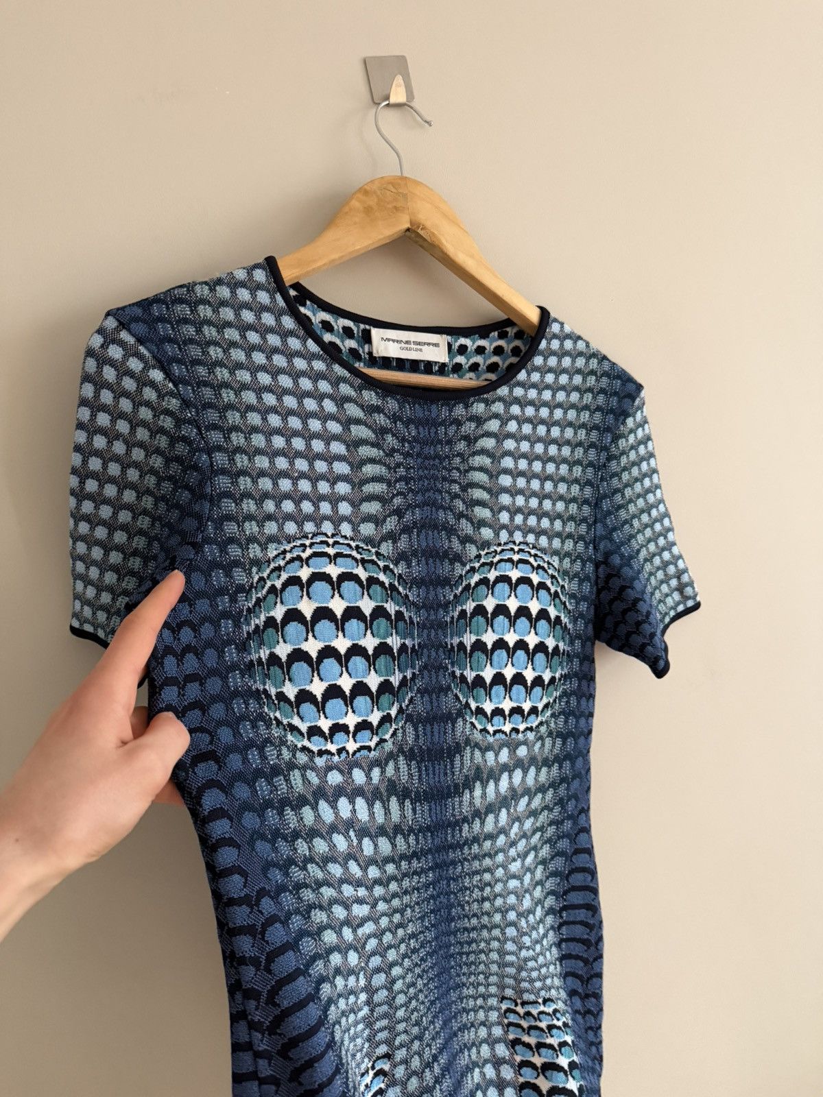 Marine Serre Marine Serre Gold Line Moon Jacquard Knit Tee Size M / US 6-8 / IT 42-44 - 5 Thumbnail