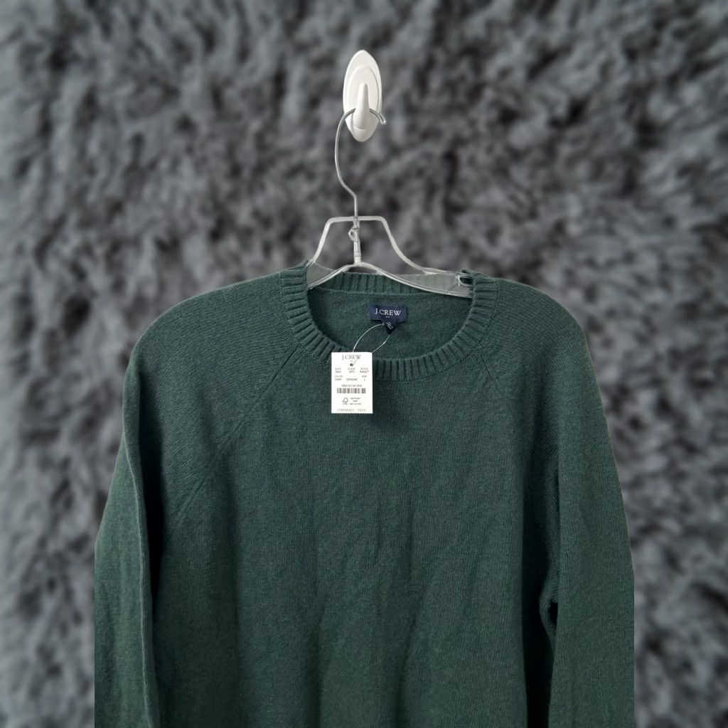 Vintage J Crew Sweater Mens Large Green Lambswool Blend Crewneck Pullover L/S AA027 NWT Size US L / EU 52-54 / 3 - 1 Thumbnail