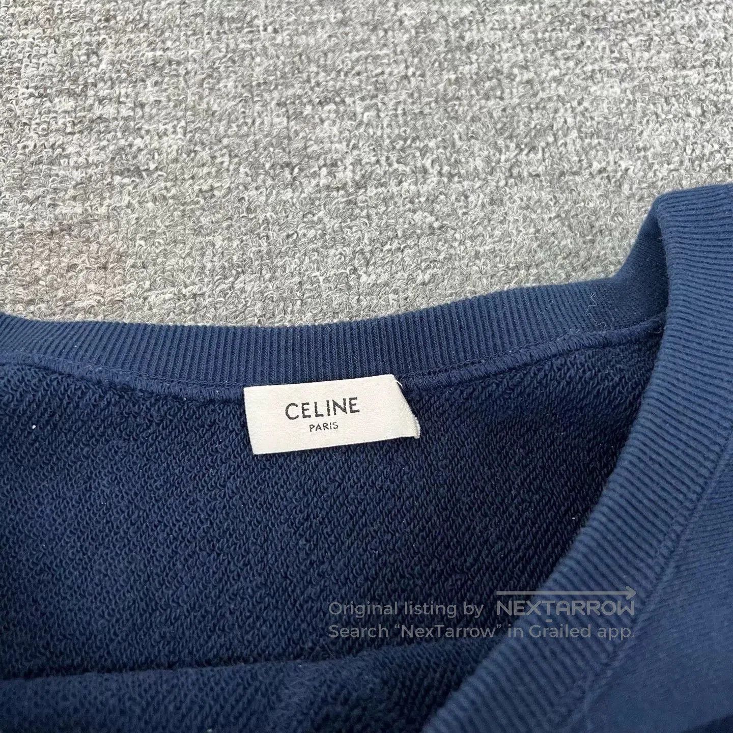 Celine Celine Embroidered Logo Loose Sweatshirt. Size L / US 10 / IT 46 - 8 Thumbnail