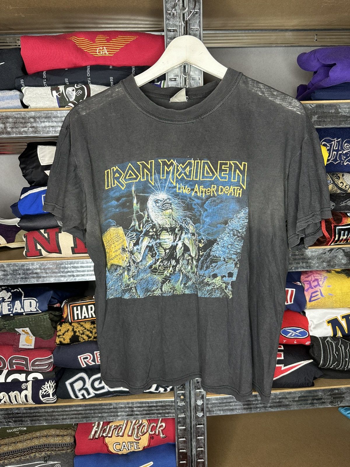image of Band Tees x Iron Maiden 80S/90S Iron Maiden Life After Death Single Stitch T Shirt in Black (Size L