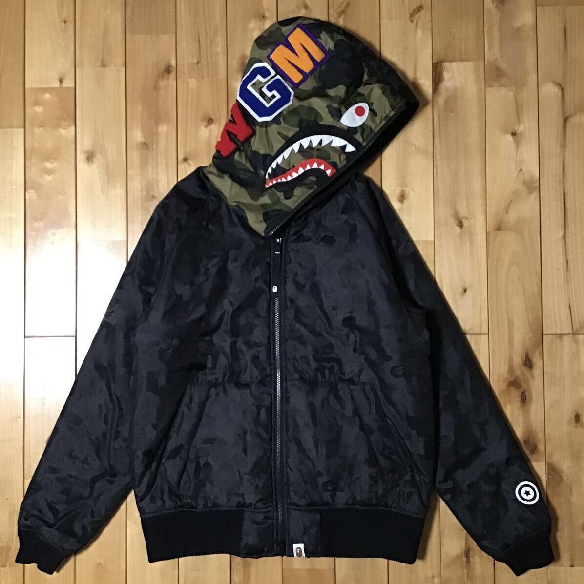 image of Bape Camo Shark Full Zip Hoodie Batting Jacket A Bathing Ape in Black, Men's (Size Large)