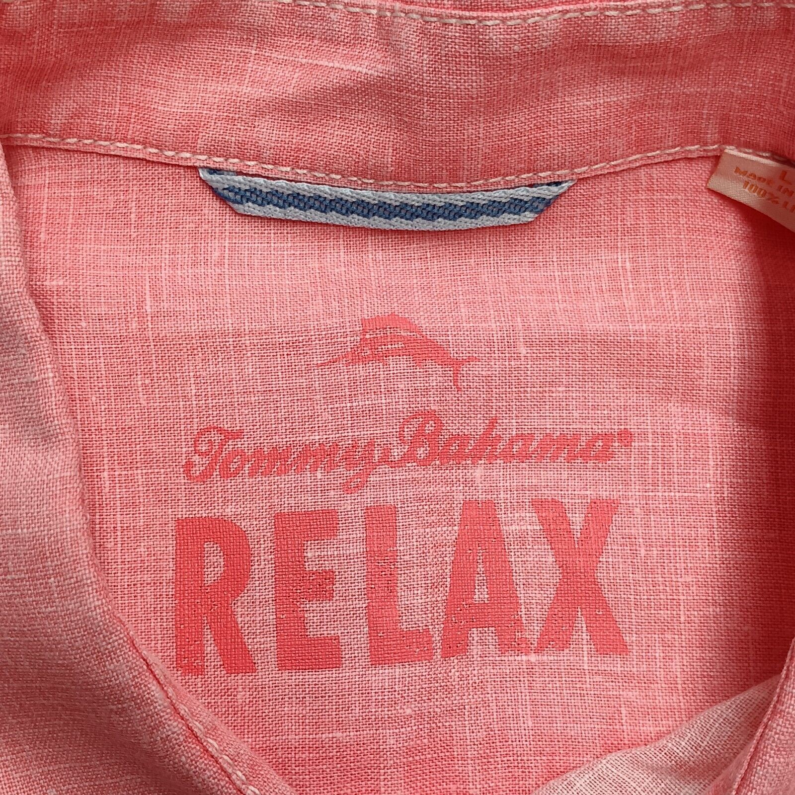 Tommy Bahama Tommy Bahama 100% Linen Shirt Men's LT Pink Button Up Size US L / EU 52-54 / 3 - 4 Thumbnail