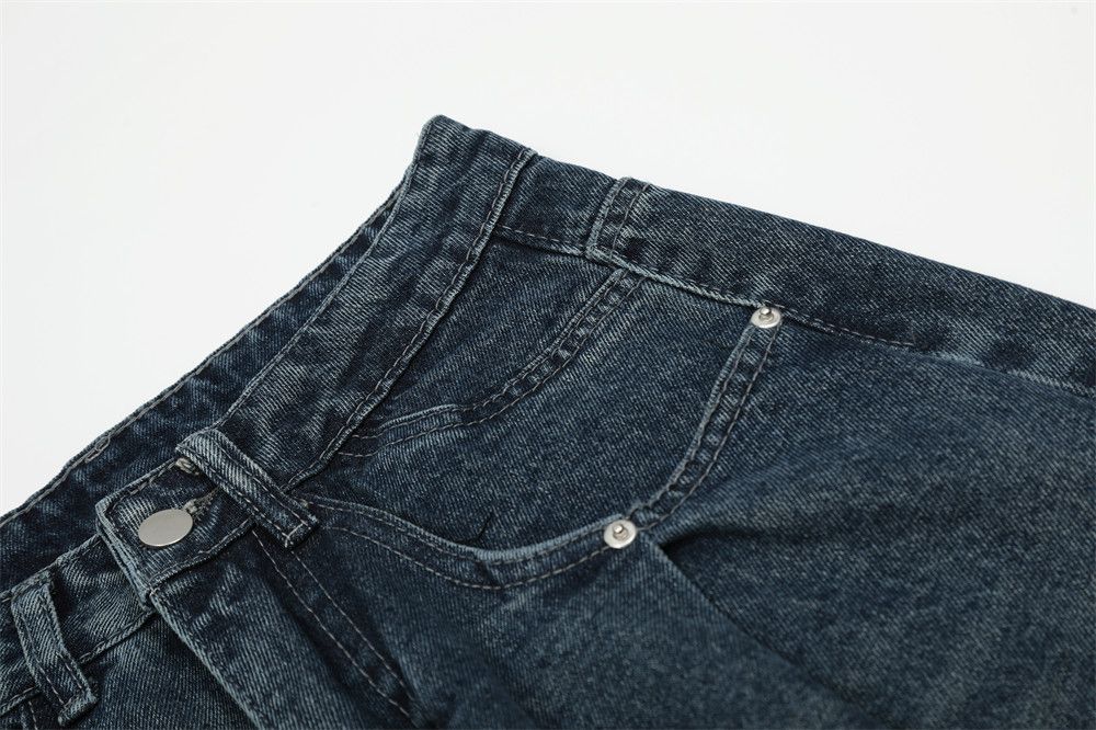 Japanese Brand × Jean Men's trendy rivet loose wide-leg distressed scimitar jeans Size US 34 / EU 50 - 5 Thumbnail