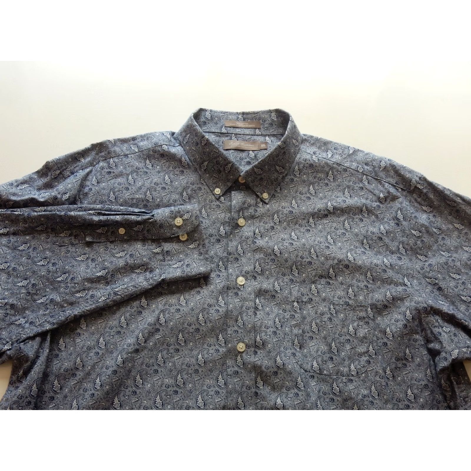 Polo Ralph Lauren Daniel Cremieux Men's Button-Front Shirt XXL Long Sleeve Blue Paisley Shirt Size US XXL / EU 58 / 5 - 2 Thumbnail