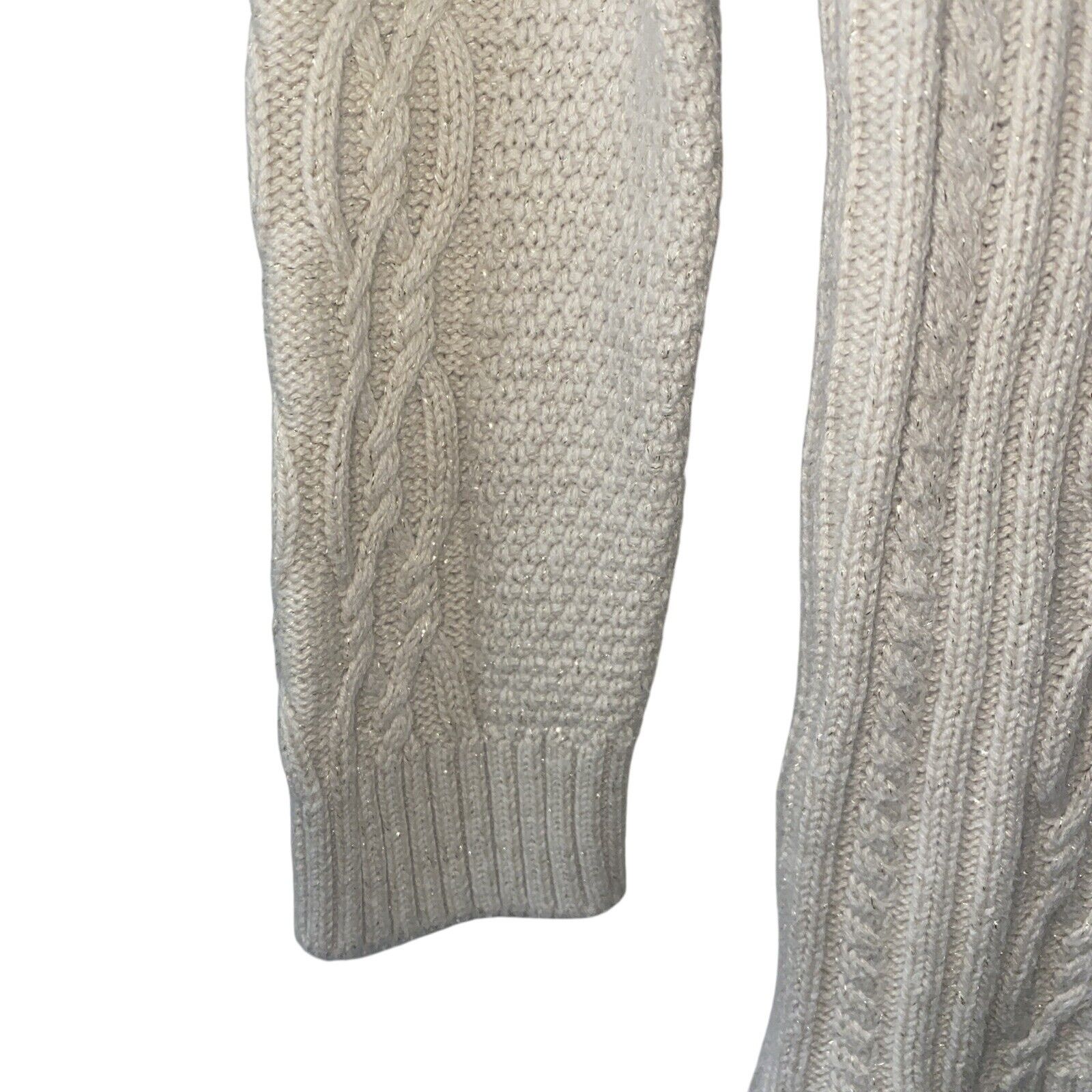 Tommy Bahama Tommy Bahama Girls Sweater Beige Glitter Cable Knit 10/12 Size XL / US 12-14 / IT 48-50 - 5 Thumbnail