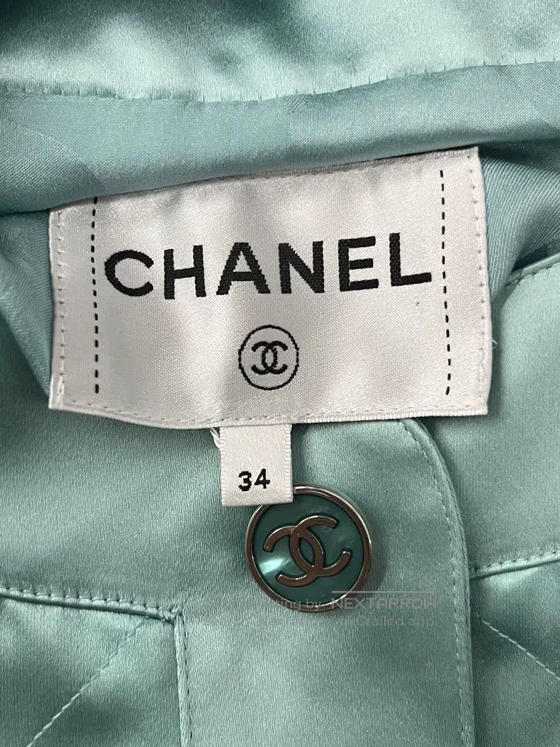 Other Chanel 23P Lake Blue Silk Drawstring Windbreaker Jacket Size XXS / US 00 / IT 34 - 4 Thumbnail