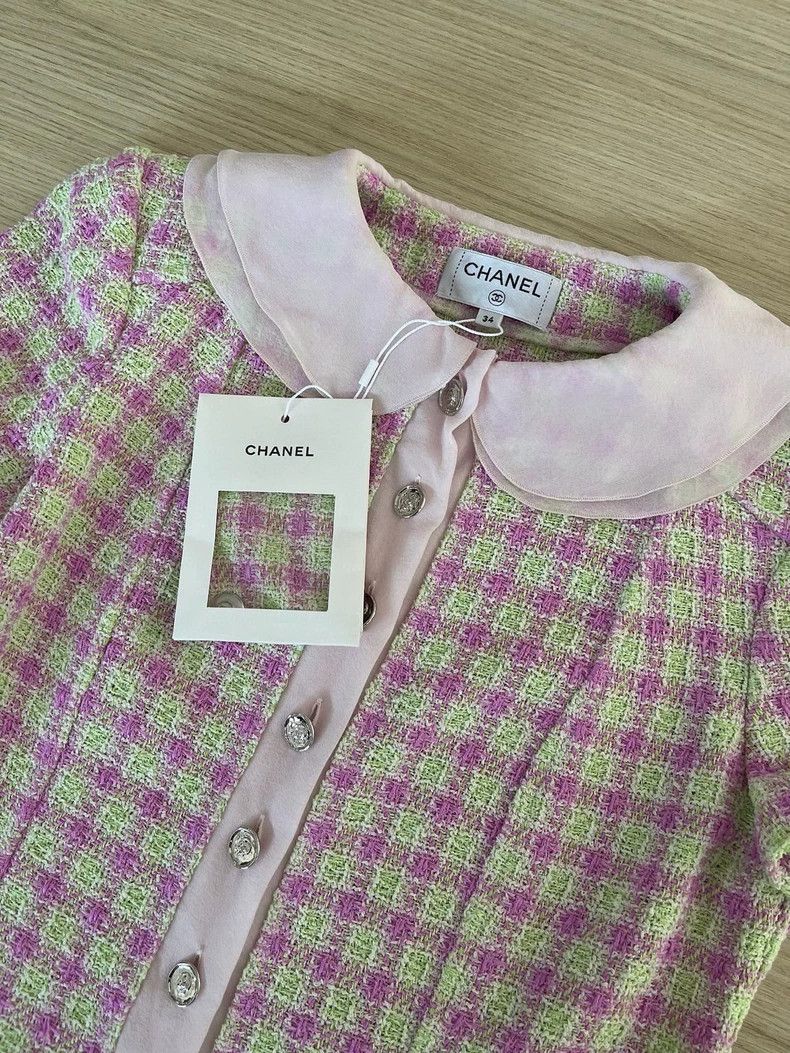 Chanel Chanel 25s pink plaid jacket Size XXS / US 00 / IT 34 - 4 Thumbnail