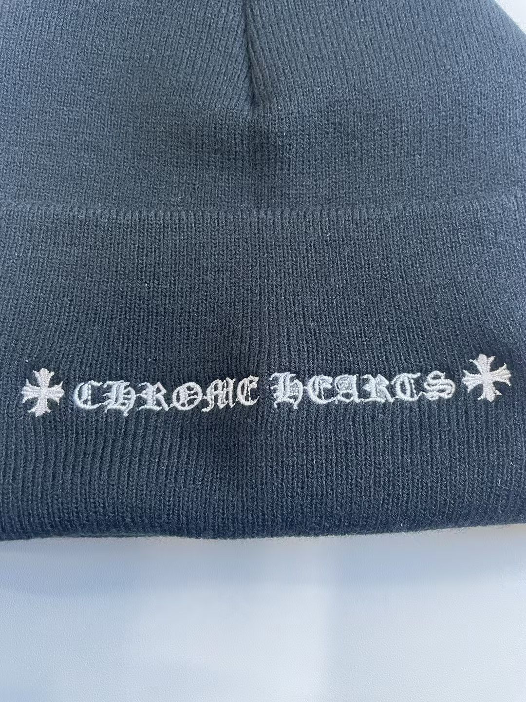 Chrome Hearts Chrome Hearts Embroidered CH Logo Black Beanie Size ONE SIZE - 3 Thumbnail