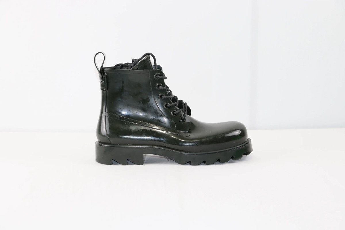 Bottega Veneta Shiny Rubber Stride Ankle Boots Bottle Green Size US 11 / IT 41 - 9 Thumbnail
