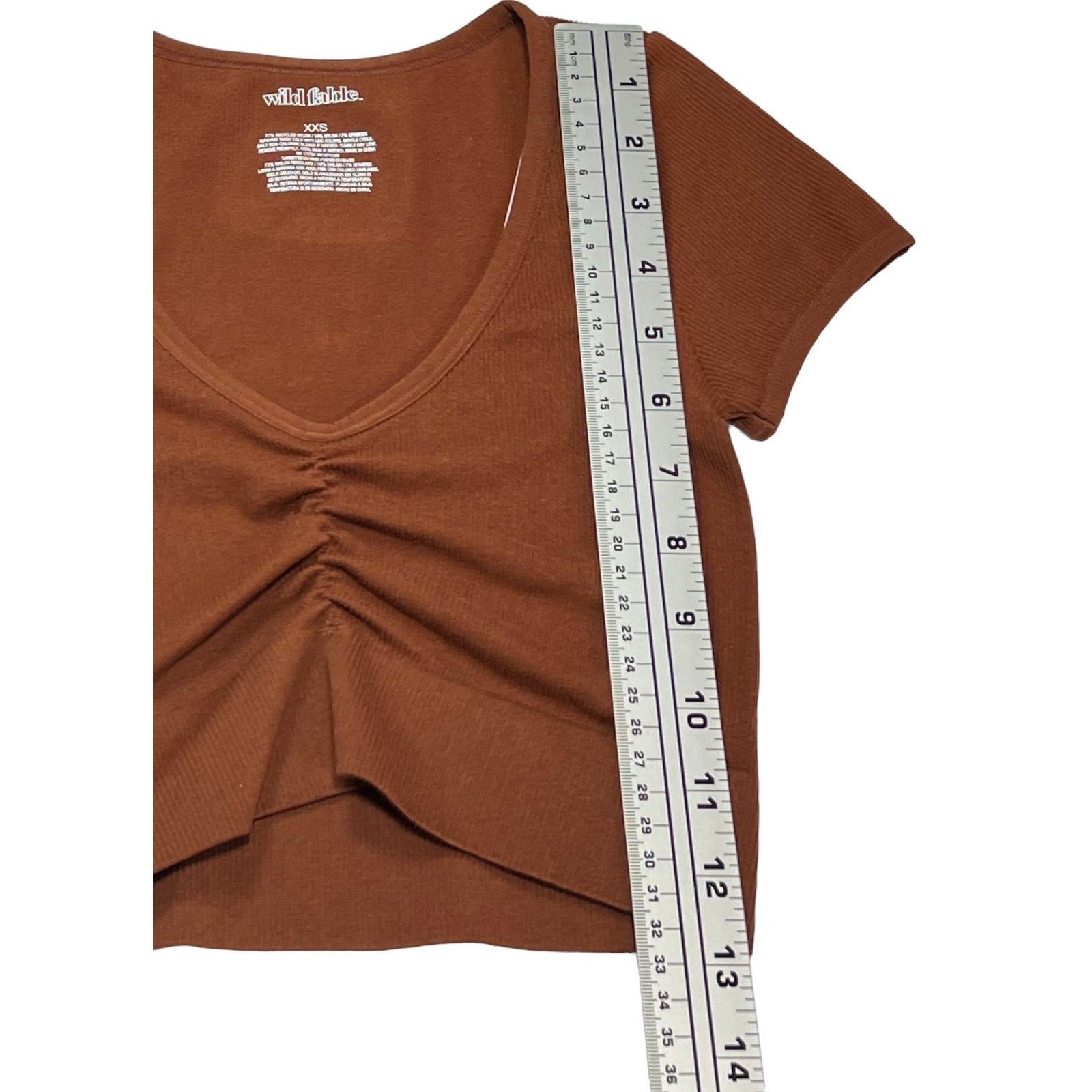 Other Wild Fable - Women's V-Neck Short Sleeve Top - Brown - XXS Size XXS / US 00 / IT 34 - 6 Thumbnail