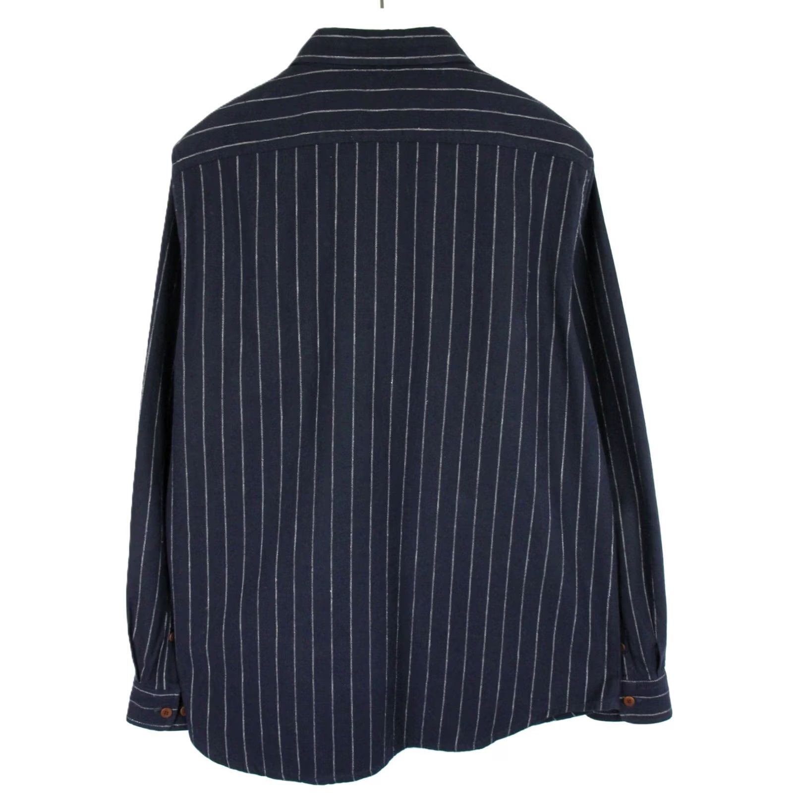 Kings Of Indigo Kings Of Indigo Shirt Mens LARGE Enda Men Button Down Collar Pinstripe Pattern Blue Size US L / EU 52-54 / 3 - 2 Thumbnail
