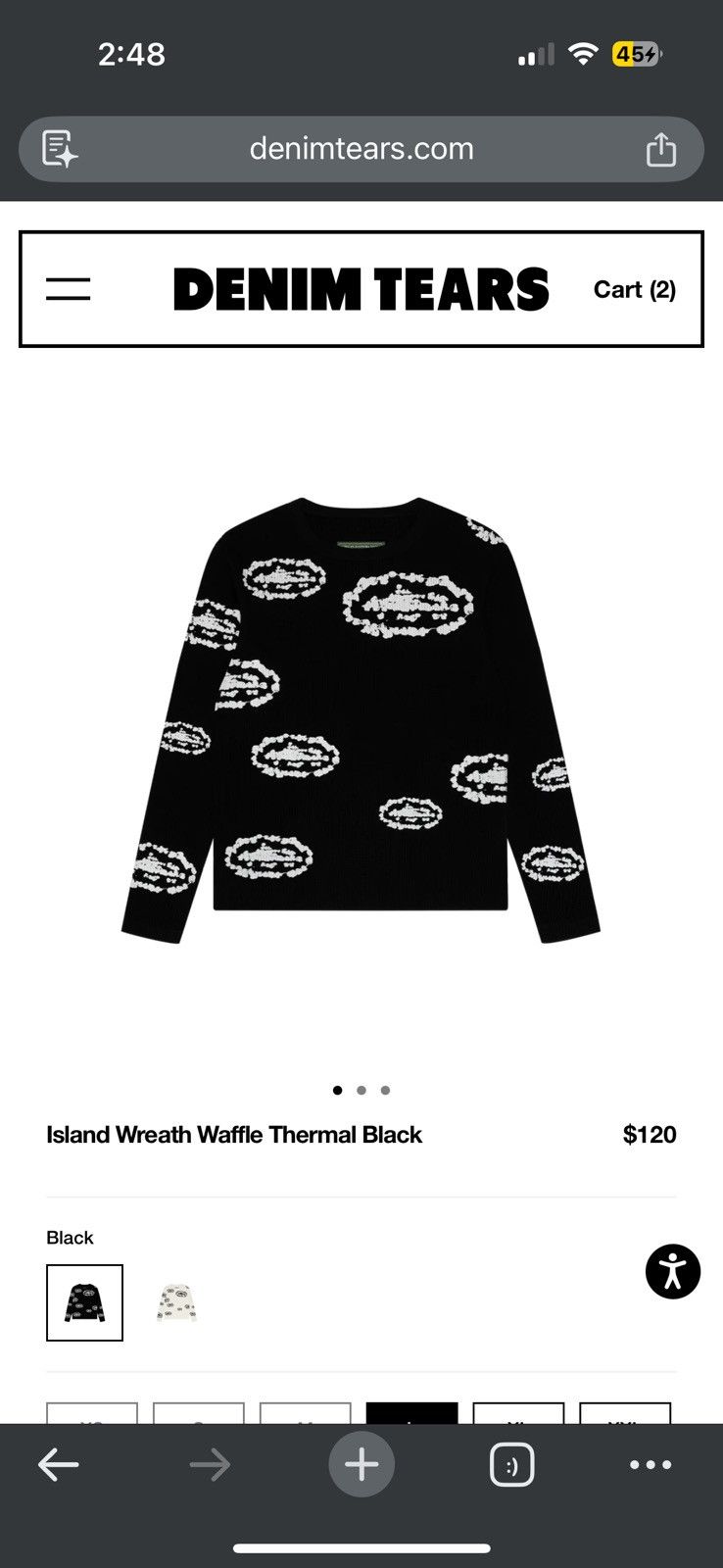 Corteiz Cortiez Denim Tears Island Wreath Waffle Thermal Black - XL Size US XL / EU 56 / 4 - 4 Thumbnail