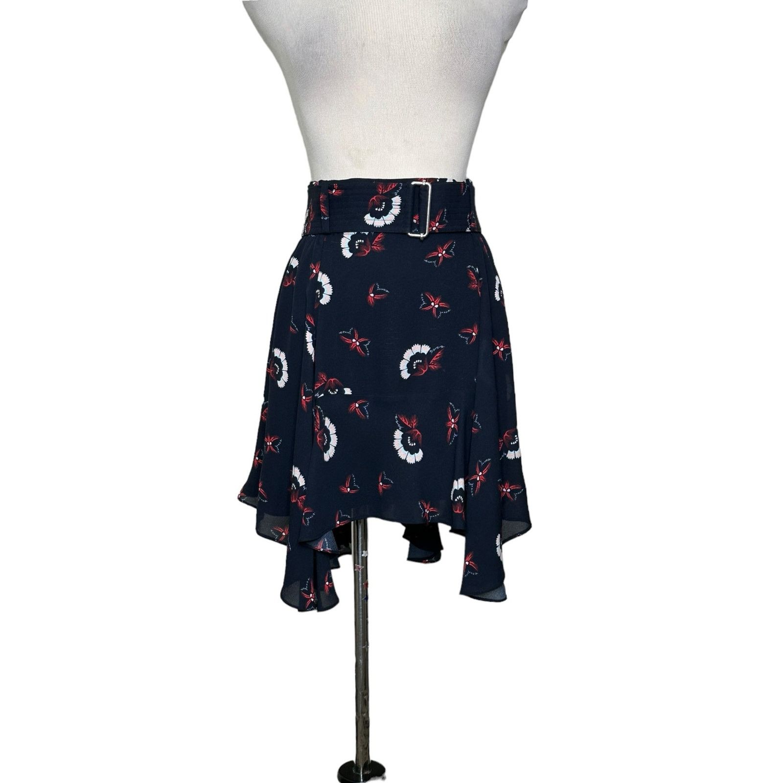 A.L.C. A.L.C blue floral belted handkerchief mini skirt size 2 Size 26" / US 2 / IT 38 - 9 Thumbnail