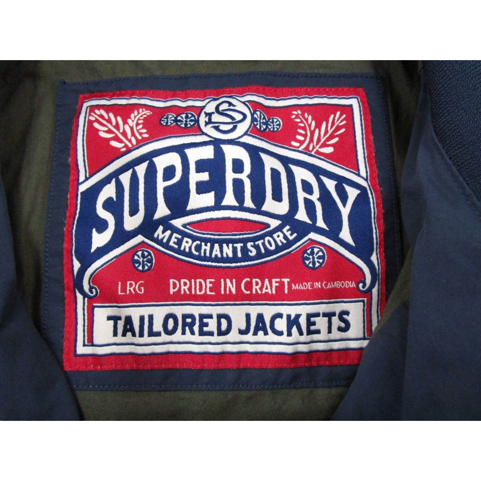 Superdry Superdry Bomber Jacket Full Zip Navy Blue Men L Zip Coat, Cotton Blend, Logo, Regular Fit, Spring Winter, Casual, Mens Size US L / EU 52-54 / 3 - 2 Thumbnail