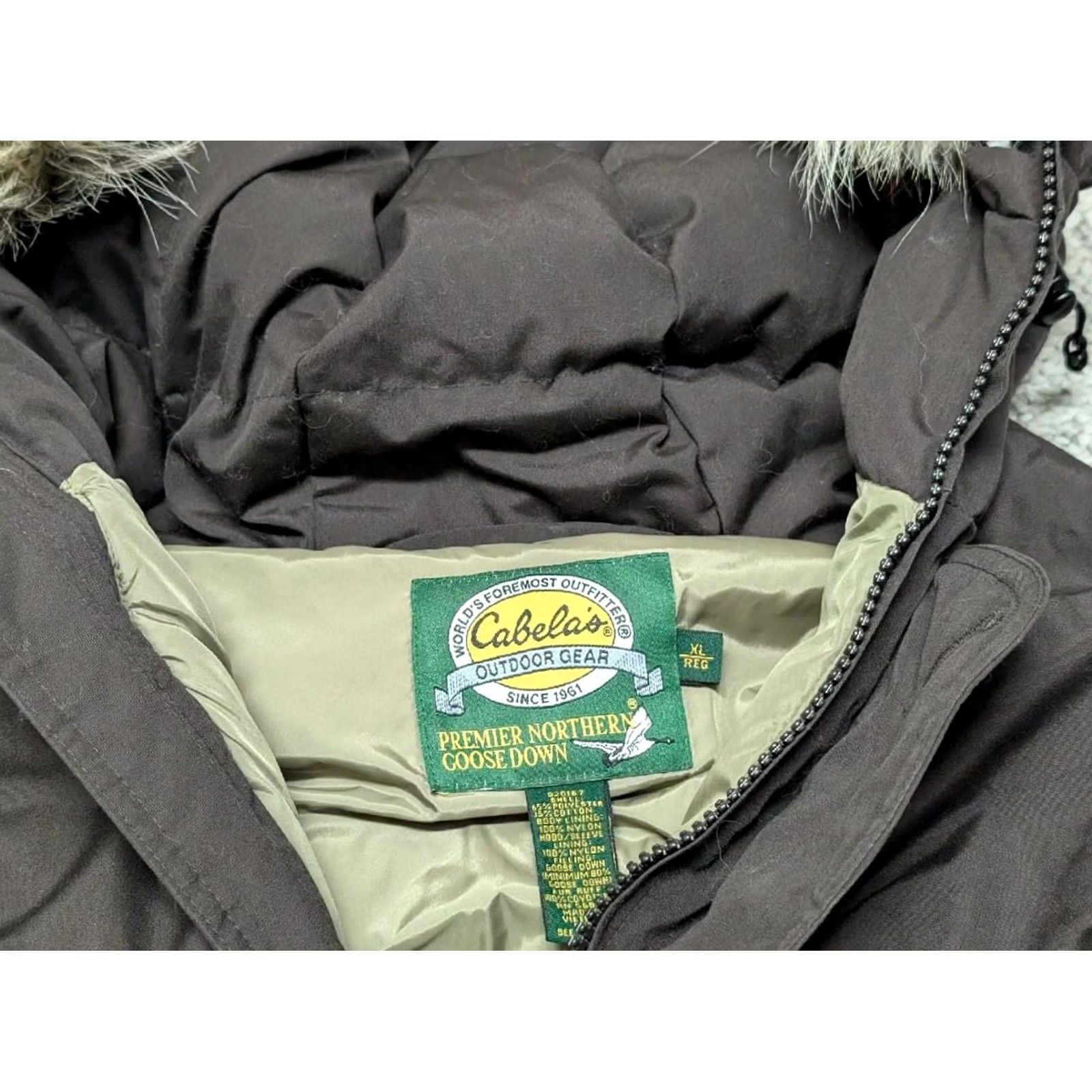 Vintage VINTAGE Cabela's parka coat GOOSE DOWN coyote fur trim XL brown ARCTIC coat Men's Size US XL / EU 56 / 4 - 5 Thumbnail