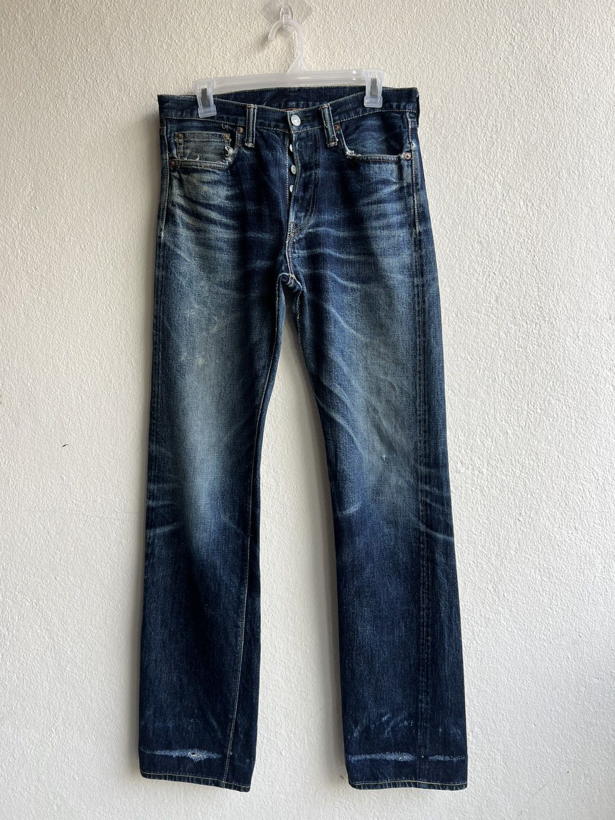 Full Count & Co. Vintage Full Count Japan Distressed Denim Selvedge Jeans Size US 30 / EU 46 - 21 Thumbnail