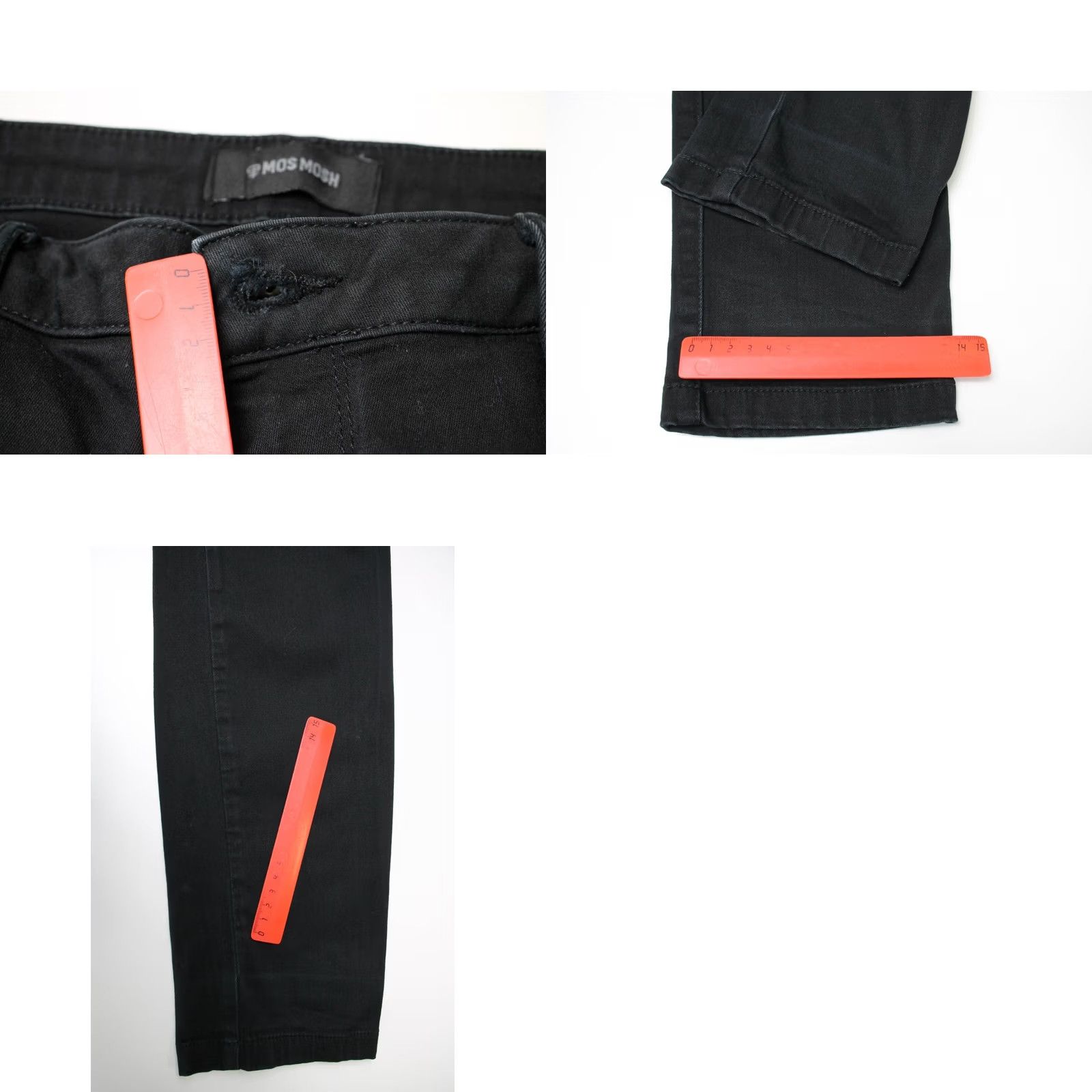 Vintage MOS MOSH Women's Jeans W32 Slim Fit Black Denim Zip Fly Size 24" / US 00 / IT 34 - 8 Thumbnail