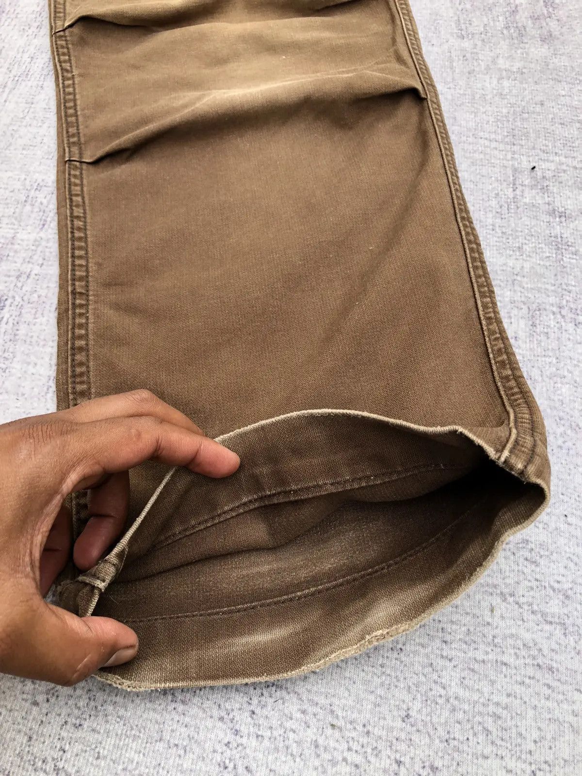 Japanese Brand × Vintage Japanese Cargo Pants Faded Brown Vintage Pattern Size US 26 / EU 42 - 4 Thumbnail