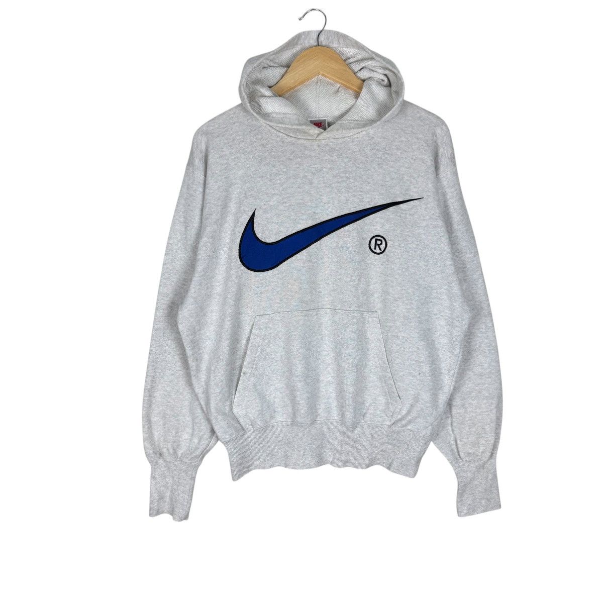 Nike 🌟90s NIKE SWOOSH HOODIE SWEATSHIRT Size US M / EU 48-50 / 2 - 2 Thumbnail