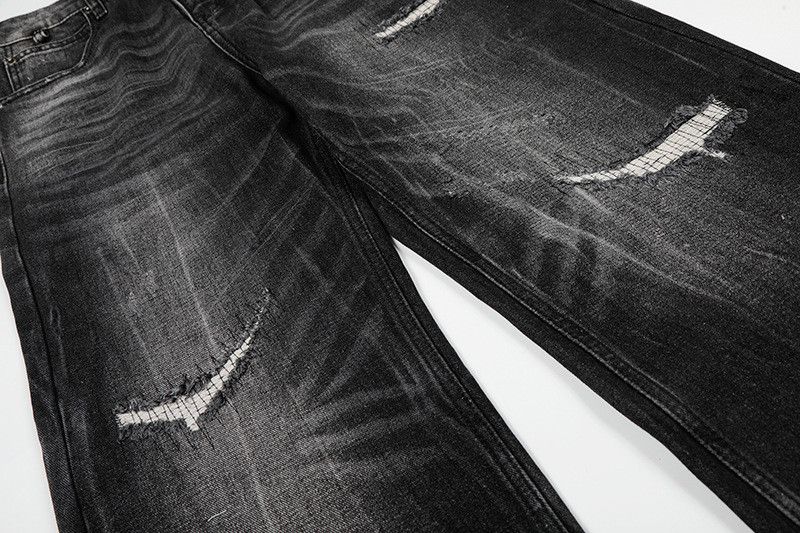 Vintage Men's American Retro Distressed & Patched Washed Denim Jeans Size US 32 / EU 48 - 4 Thumbnail