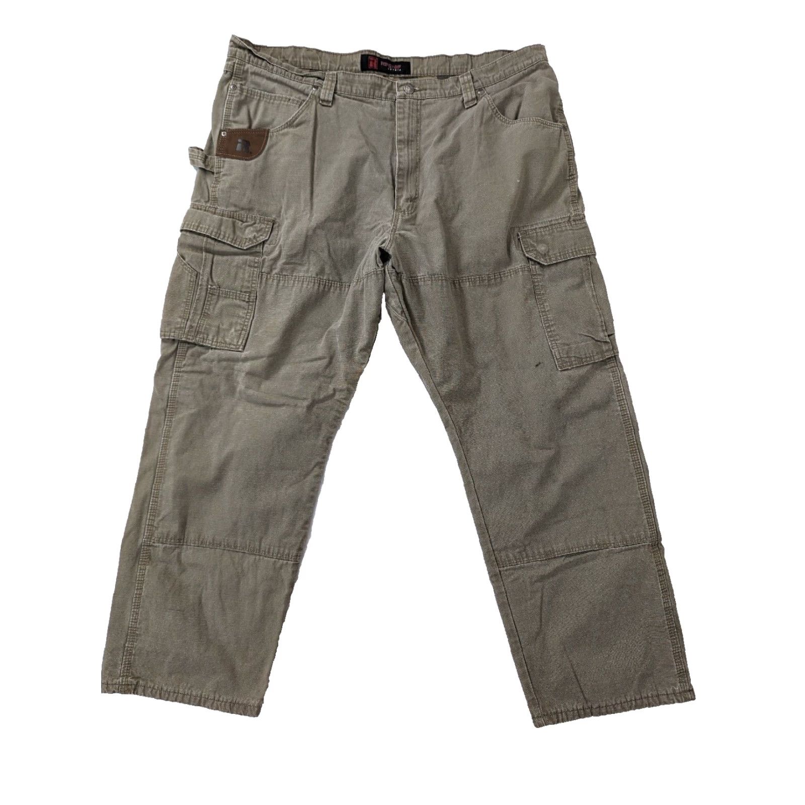 Wrangler Wrangler RIGGS Workwear Pants Men 42x30 Canvas Double Knee Flannel Lined Cargo Pocket Steel Green Regular Mens Size US 42 / EU 58 - 2 Thumbnail