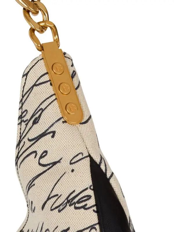 Balmain o1s1wg111225 Size:OS/1945 Soft Hobo Bag in White Size ONE SIZE - 4 Thumbnail