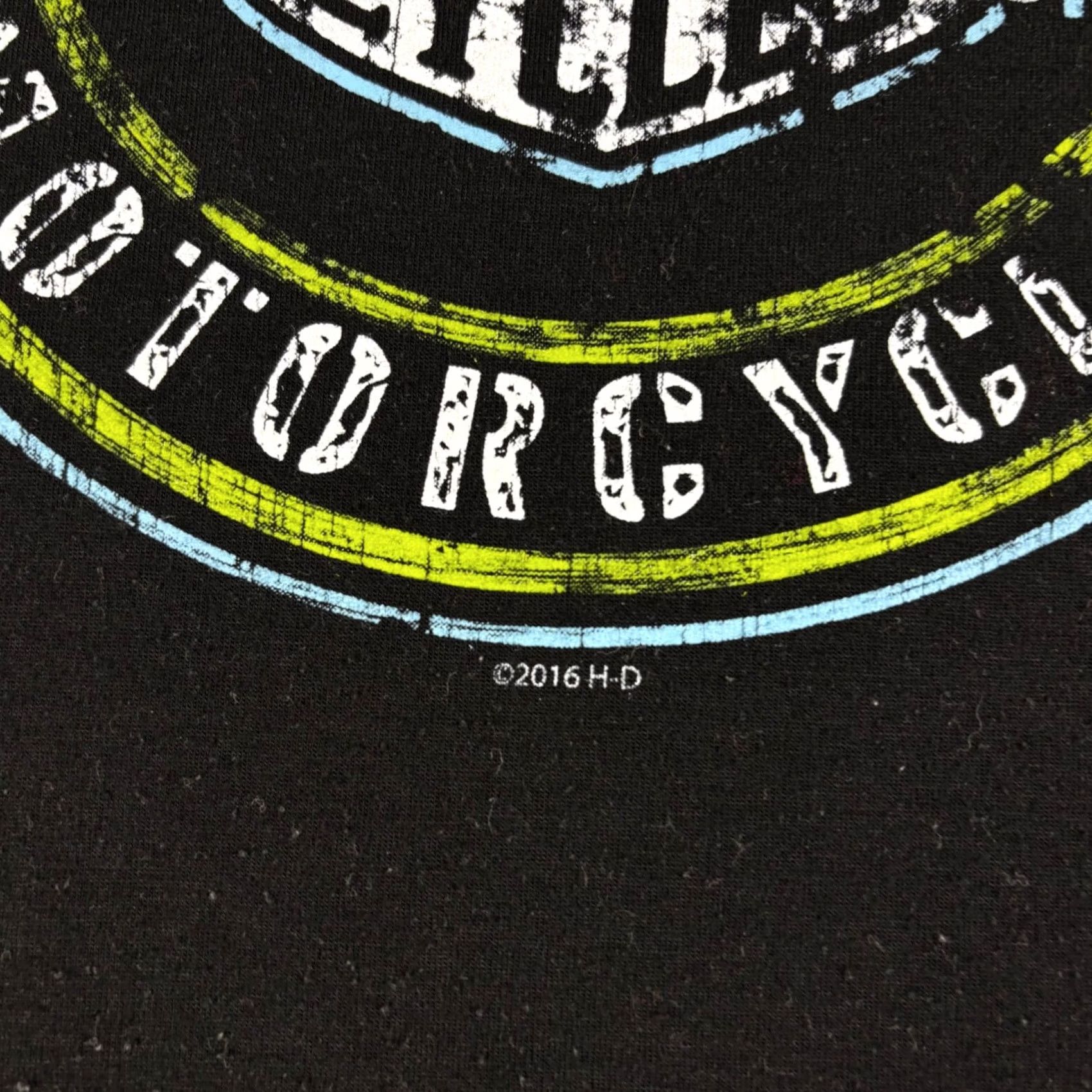 Harley Davidson Harley-Davidson Raglan Shirt Womens L Black Grey Neon Valley Forge PA 2016 Size L / US 10 / IT 46 - 7 Thumbnail
