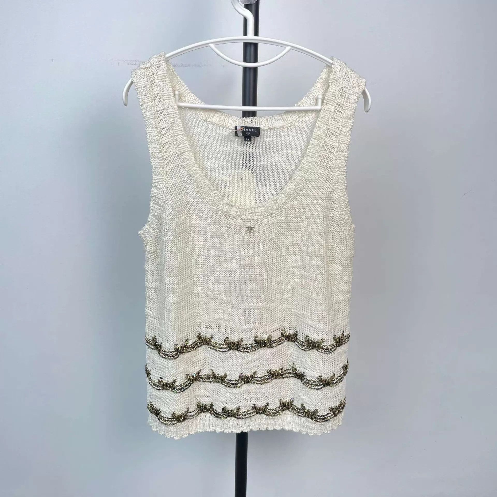 Chanel Chanel 25A 95 New White Camisole Size 38 Size S / US 4 / IT 40 - 1 Thumbnail