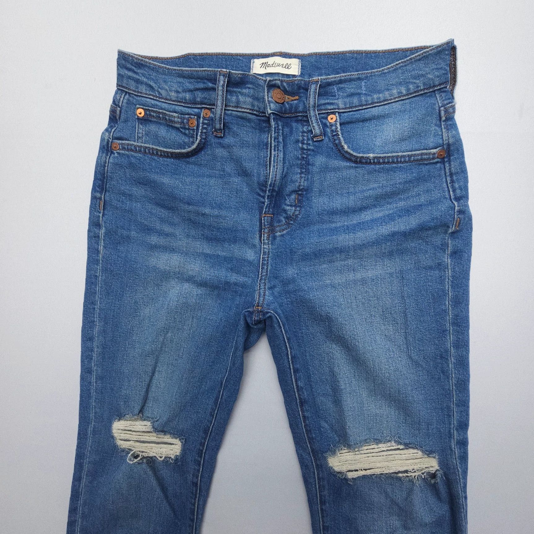 Madewell Madewell The Perfect Vintage Crop JeanS Womens 27 P Blue Distressed Stretch Denim Size 27" / US 4 / IT 40 - 4 Thumbnail