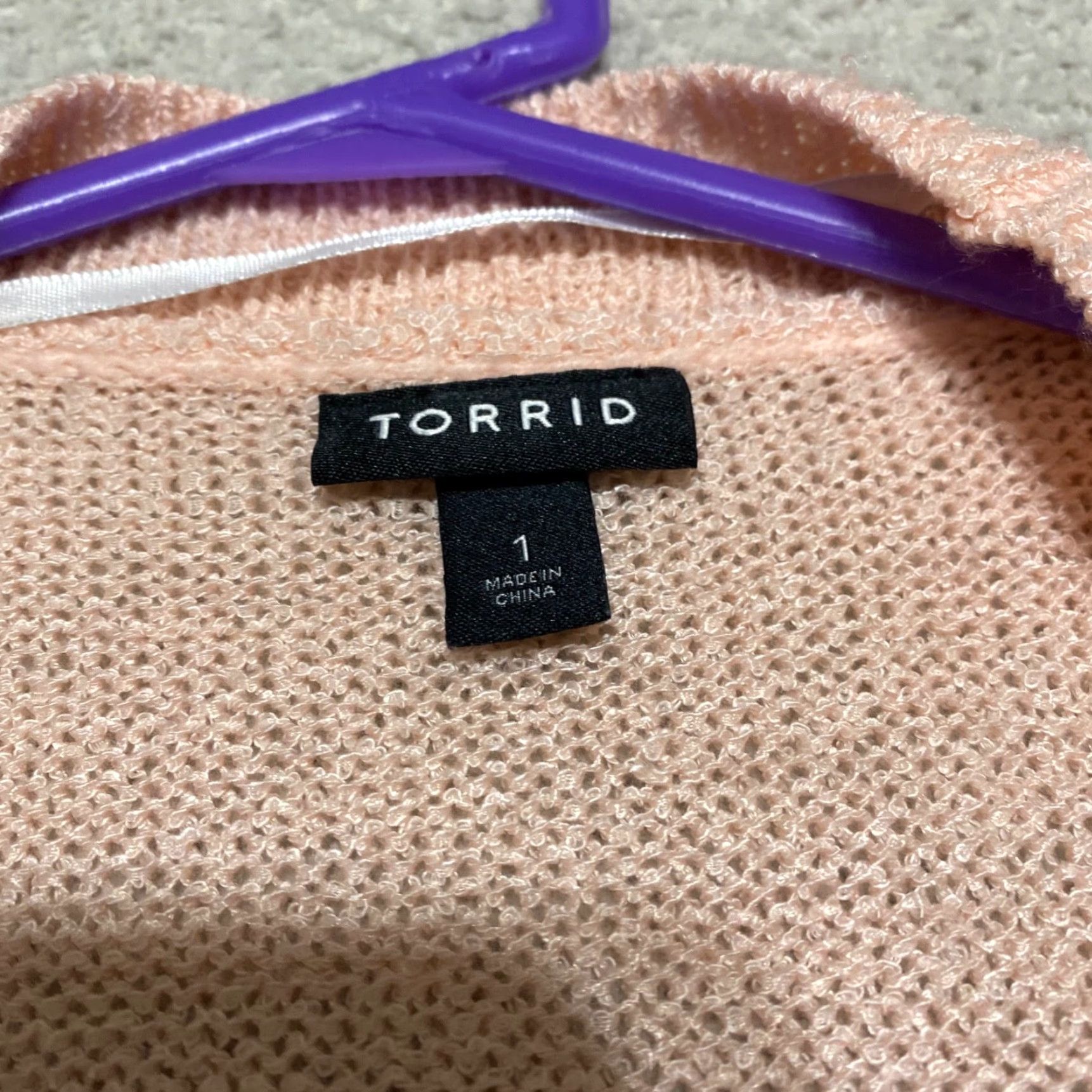 Torrid Torrid 1X Plus Sweater Cardigan Open Front Open Knit Orange Pocket Knit Lightweight Casual Womens 1X Torrid Cardigan Open Size XL / US 12-14 / IT 48-50 - 3 Thumbnail